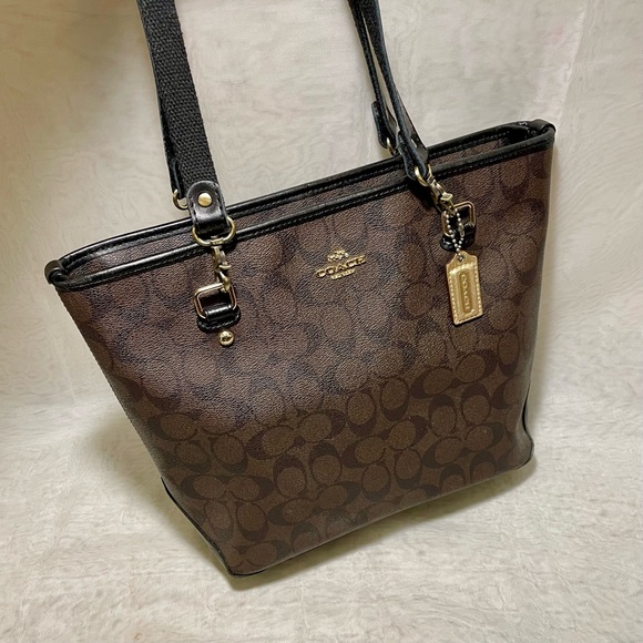 Coach Zip Top Signature Tote - Picture 2 of 15